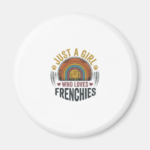 Vintage-Frenchie-Hundeliebhaber-Shirt-Design für M Magnet