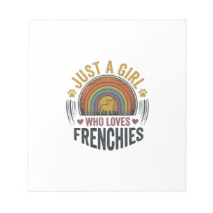 Vintage-Frenchie-Hundeliebhaber-Shirt-Design für M Notizblock