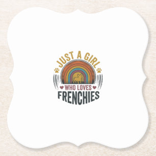 Vintage-Frenchie-Hundeliebhaber-Shirt-Design für M Untersetzer