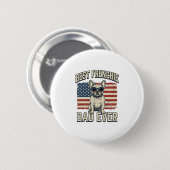 Vintage Frenchie Papa Amerikanische Flagge Button (Vorne & Hinten)