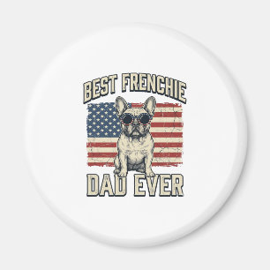 Vintage Frenchie Papa Amerikanische Flagge Magnet