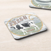 Vintage Fresh Creamery Kuh Untersetzer (Linke Seite)