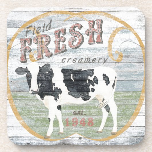 Vintage Fresh Creamery Kuh Untersetzer (Vorderseite)