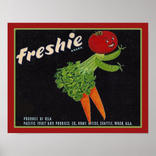 Vintage Freshie Brand Gemüse Poster