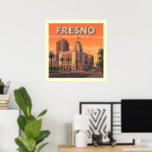 Vintage Fresno Kalifornien Poster (Heimbüro)