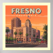 Vintage Fresno Kalifornien Poster (Vorne)