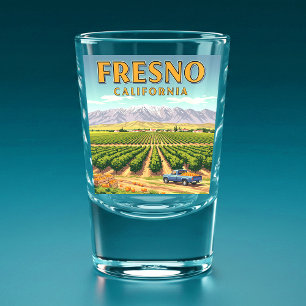 Vintage Fresno Kalifornien Schnapsglas