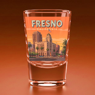 Vintage Fresno Kalifornien Schnapsglas
