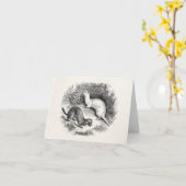 Vintage Frettchen 1800s Frettchenweasels-Nerze Karte (Gelbe Blume)