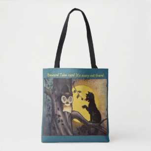 Vintage-Freunde-und-Feinde-Halloween-Tasche Tasche