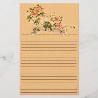 Vintage Freunde - Vögel und Blumen - Schreibwaren Briefpapier