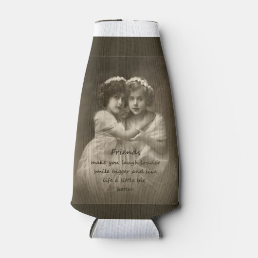 Vintage Freunde Zitat zur Inspiration Flaschenkühler (Vorderseite)