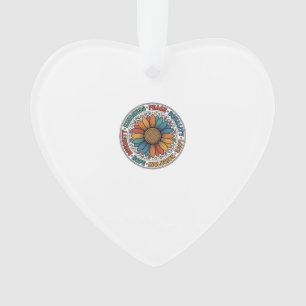 Vintage Freundlichkeit Frieden Gleichheit Blumen S Ornament