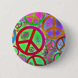 Vintage-Frieden-Liebe-Herz Button