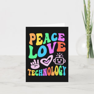 Vintage-Frieden-Liebe-Technologie-Retro-Computer-L Karte