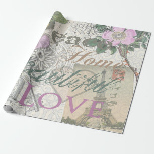 Vintage-Friedensheim-Schöne Liebe Geschenkpapier