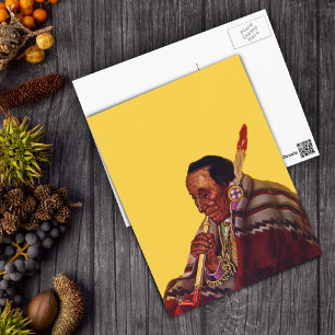 Vintage Friedenspeife eines indianischen Kriegers Postkarte