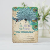 Vintage Friedenssicherungen mit Feathers UAWG RSVP Karte (Stehend Vorderseite)