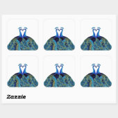 Vintage Friedenstruppen Küssen Hochzeitsgeschenke Quadratischer Aufkleber (Blatt)