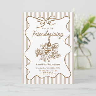 Vintage-Friendsgiving-Einladung Einladung