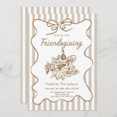 Vintage Friendsgiving Invitation Einladung (Vorne/Hinten)