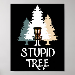 Vintage Frisbee Disc Golf Dummer Baum Poster