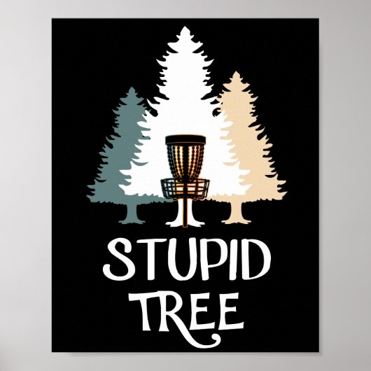 Vintage Frisbee Disc Golf Dummer Baum Poster (Vorne)