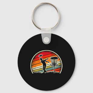 Vintage-Frisbee-Golf-Spieler Sport Disc Golf Sket  Schlüsselanhänger