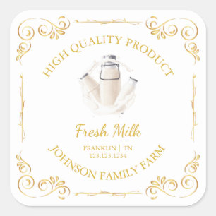 Vintage Frische Milchbörse Quadratischer Aufkleber