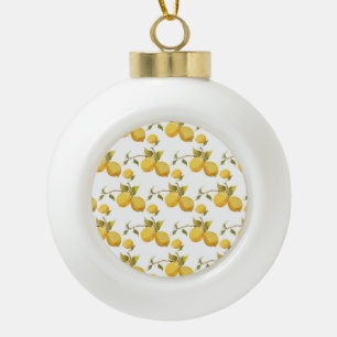 Vintage frische Zitronen: Einfach gehaltenes Desig Keramik Kugel-Ornament