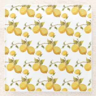 Vintage frische Zitronen: Einfaches Design Glasuntersetzer