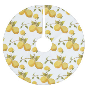 Vintage frische Zitronen: einfaches Design Polyester Weihnachtsbaumdecke