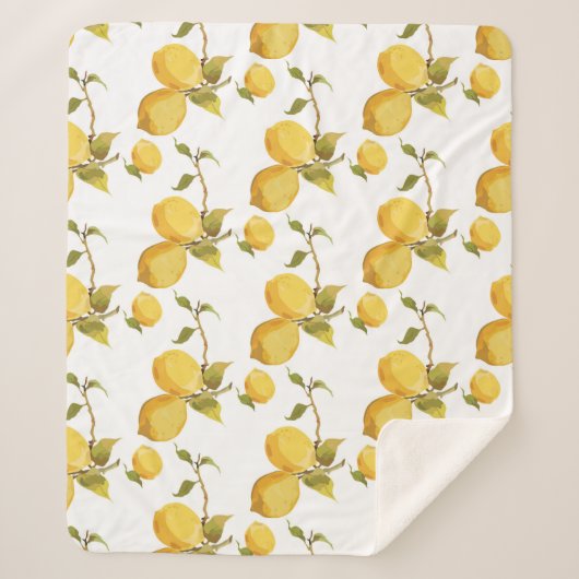 Vintage frische Zitronen: einfaches Design Sherpadecke (Vorderseite)