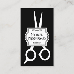Vintage Friseur Barbier Scheren Visitenkarte