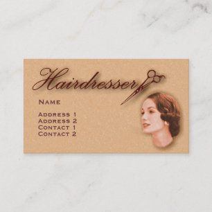 Vintage-Friseur-Profil-Geschäftskarte #24 X Visitenkarte
