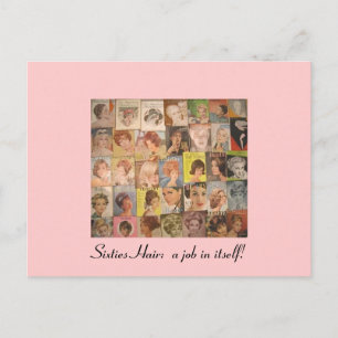 Vintage Friseursalon der 60er Jahre Postkarte