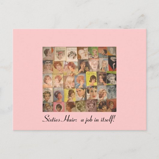 Vintage Friseursalon der 60er Jahre Postkarte (Vorderseite)