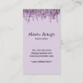 Vintage Friseurschere & Lavendel Blume Visitenkarte (Rückseite)