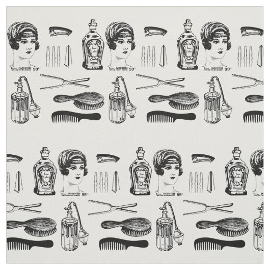 Vintage Friseurschere Stoff (Muster)