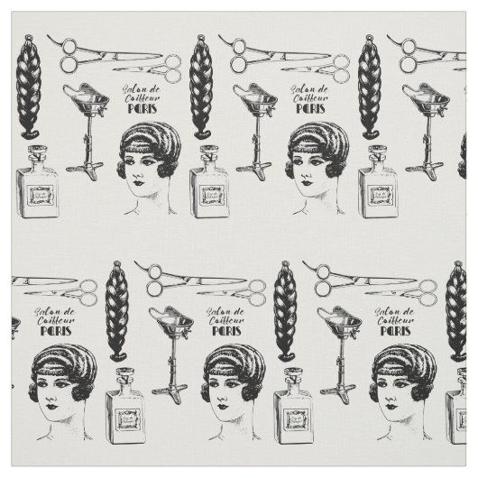 Vintage Friseurschere Stoff (Muster)