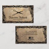 Vintage Friseurschere & Thorns Messe Visitenkarte (Vorne/Hinten)