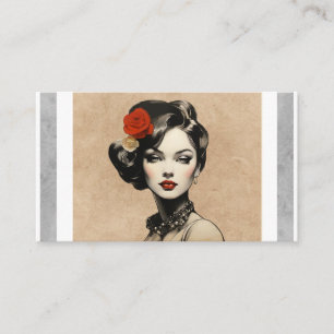 Vintage-Frisiersalon-Hairstylist-Salon-Kosmetik Visitenkarte
