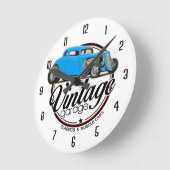 Vintage Frisierte Autos Runde Wanduhr (Winkel)