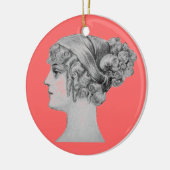 Vintage Frisur Keramik Ornament (Links)