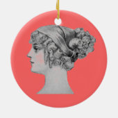 Vintage Frisur Keramik Ornament (Hinten)