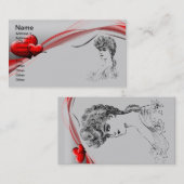 Vintage Frisur-Visitenkarte Visitenkarte (Vorne/Hinten)