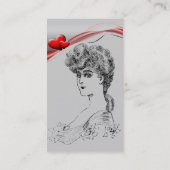 Vintage Frisur-Visitenkarte Visitenkarte (Rückseite)