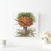 Vintage Fritillaria-Blume von Basilius Besler Quadratische Wanduhr (Zuhause)