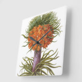 Vintage Fritillaria-Blume von Basilius Besler Quadratische Wanduhr (Winkel)