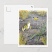 Vintage Frog and Dandelion Postkarte (Vorne/Hinten)